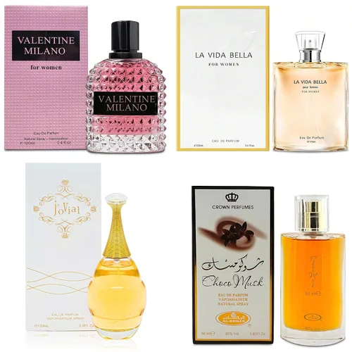 Vista 11 de AFLUXE Top Sales 4 Pieza Set de Perfume para Mujer Combo Eau de Parfum Spray Natural, Fragancia Duradera para Mujeres Kiara Mango Punch & Sarah Pink