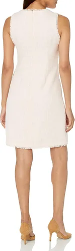 Vista 2 de Karl Lagerfeld Paris Vestido recto de tweed con bolsillos para mujer