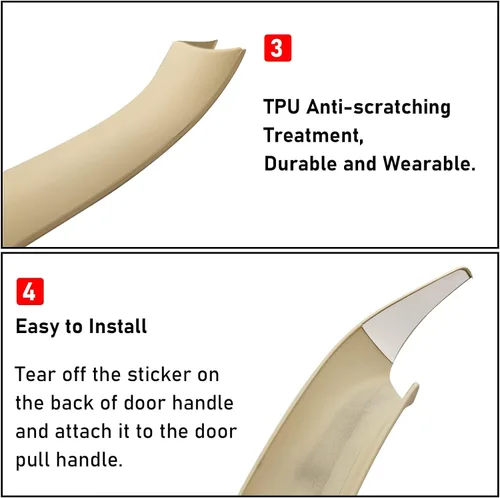 Vista 4 de Jaronx Compatible con fundas de manija de puerta BMW X3 F25/X4 F26, 3 piezas fundas interiores para manija de tirador de puerta para BMW X3 F25 Beige