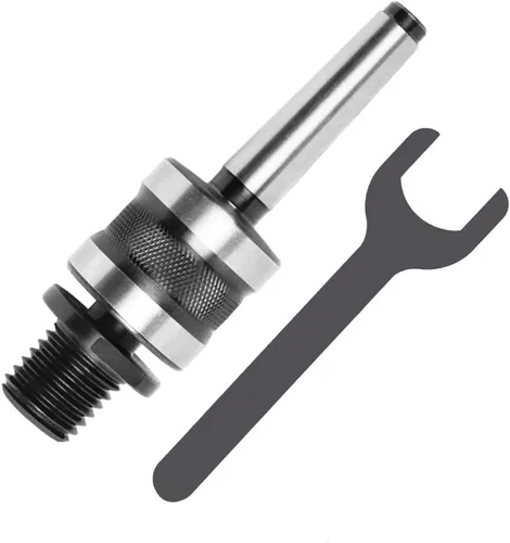 Vista 2 de Adaptador de mandril de contrapunto vivo para carpintería a rosca de 1 "x 8tpi con montaje cónico Morse #2