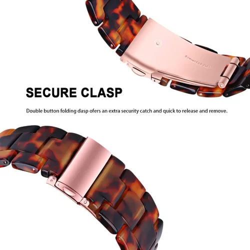 Vista 3 de Correas de resina compatibles con Apple Watch de 1.496 in 1.575 in 1.614 in 1.654 in 1.732 in 1.772 in, Barcelet de resina ligera con hebilla
