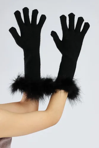 Vista 29 de Sahabowi Guantes de cuero para clima frío Manopla de lana cálida de invierno para mujeres