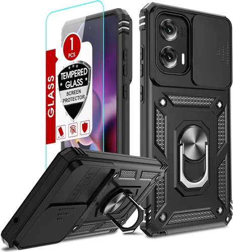 Vista 124 de LeYi Funda para Moto G Stylus 2022 4G (no compatible con 5G), funda para Moto G Stylus con 2 protectores de pantalla, funda protectora de grado Oro