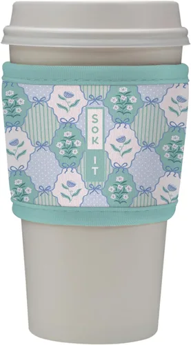 Vista 104 de Sok It HotSok Coffee & Tea - Funda de neopreno con aislamiento reutilizable (floral abstracto)