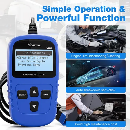 Vista 6 de VDIAGTOOL VD10 Escáner OBD2 Lector de Códigos Herramienta de Diagnóstico Automotriz Lector de Códigos de Falla del Motor para Apagar CEL con Freeze