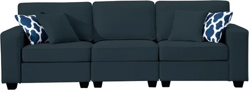 Vista 8 de Legend Vansen - Sofá seccional modular en forma de U con otomano, sofá de esquina reversible moderno para sala de estar (Antracita, 2+3 con otomano)