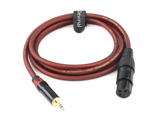 Vista 4 de Cable de micrófono XLR a 1/8" - Adaptador hembra de 0.138 in a XLR, 6 pies para computadora, altavoces
