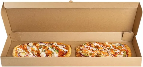 Vista 137 de Restaurantware - Cajas para pizza, 50 unidades, 14 x 7 x 1.5 pulgadas, embalaje de papel de cartón corrugado con bloqueo de pestañas, resistente a
