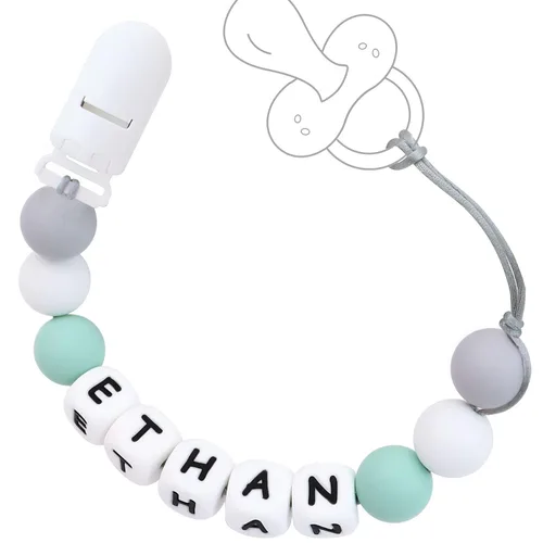 Vista 10 de Clip personalizado para cochecito con nombre, nombre personalizado para regalos (negro)