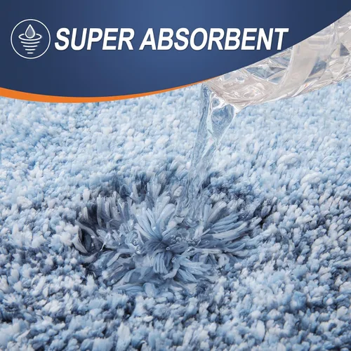 Vista 3 de OLANLY Alfombra de baño y aseo en forma de U, tamaño 24 x 20 pulgadas, juego de alfombras de baño de 30 x 20 + 24 x 16 pulgadas, color azul, paquete