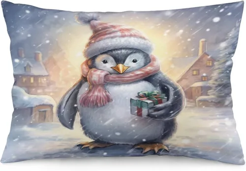 Vista 22 de Fundas de almohada de primavera con bonitos muñecos de nieve, fundas de almohada rústicas para vacaciones, funda de almohada tamaño Queen
