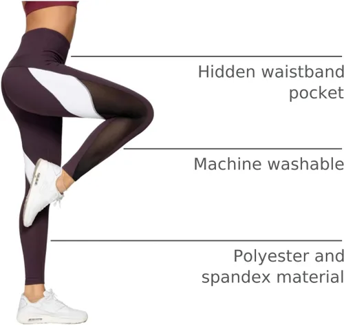 Vista 22 de Malla Queenieke 8030 de yoga, para correr, leggings con color combinado, para mujer