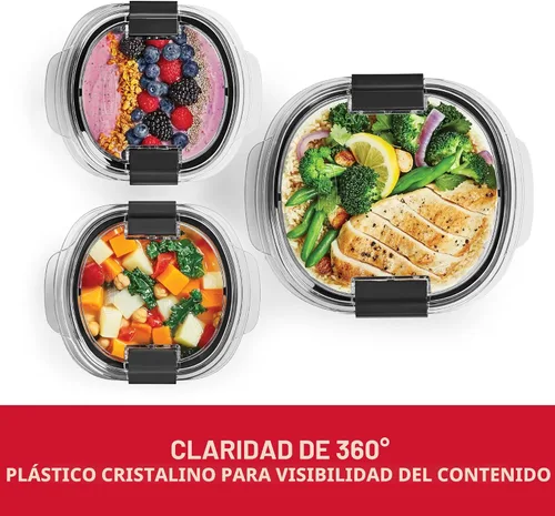 Vista 5 de Rubbermaid Brilliance® - Recipientes redondos a prueba de fugas, juego de 6 piezas