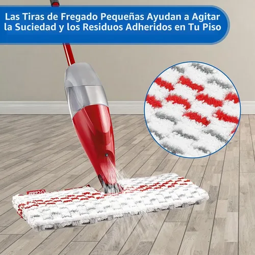 Vista 4 de Paquete de 6 repuestos de microfibra lavables para trapeador de espray compatibles con almohadillas de repuesto O-Cedar ProMist MAX