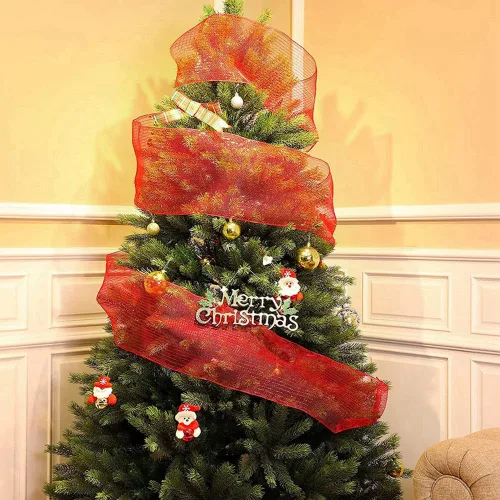Vista 5 de 4 rollos de cinta de malla decorativa para decoración de coronas, 10 pulgadas x 30 pies, rollo de malla decorativa de San Valentín, suministros
