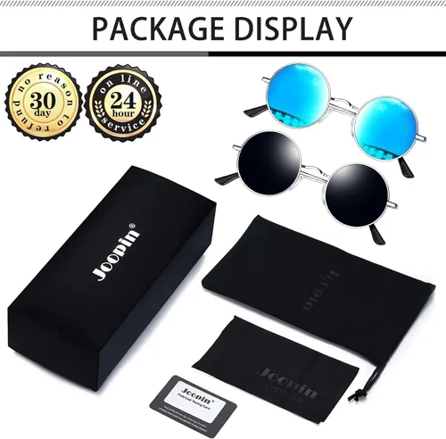 Vista 5 de Gafas de sol Joopin polarizadas, estilo Lennon, redondas, gafas de sol estilo hippy redondas para mujer y hombre