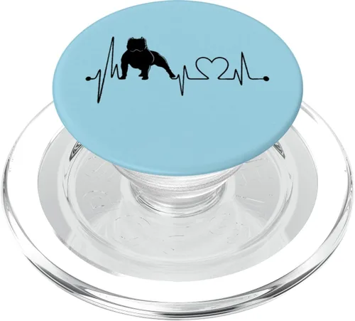 Vista 7 de American Bully Dog My Heartbeat EKG Funny Dogs Are My Cardio PopSockets intercambiables PopGrip