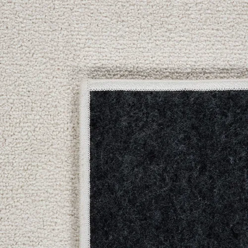 Vista 4 de Paco Home Alfombra de área sólida en color crema, diseño liso moderno, tamaño: 2' x 3'3