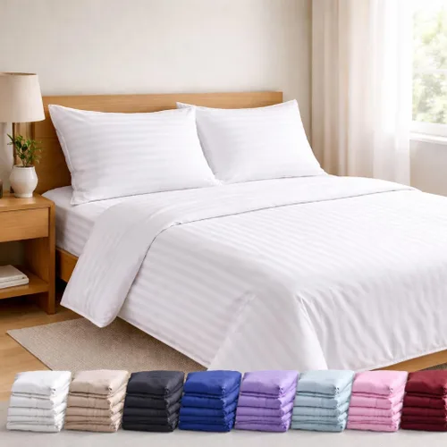 Vista 31 de Mattress-Homes Juego de sábanas de 4 piezas ultra lujosas 100% algodón suave de fibra larga de 16 pulgadas de profundidad, tamaño individual lavable