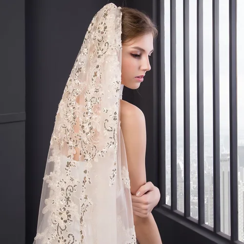 Vista 5 de EllieHouse E21 - Velo de novia para mujer con peine gratis