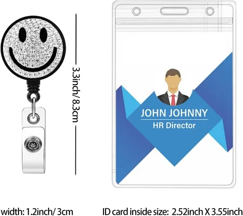 Vista 2 de Portatarjetas de enfermera, accesorios para el trabajo, lindos carretes de insignias, cordones retráctiles para insignias de identificación con un