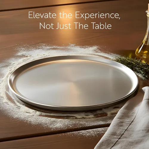Vista 5 de Restaurantware Met Lux - Bandeja de cocina para pizza comercial de 10 pulgadas, 1 bandeja de cocina para pizza estilo cupé – Bandeja redonda
