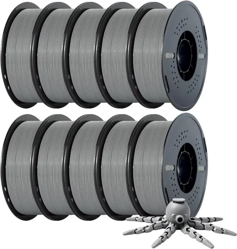 Vista 42 de Kingroon PLA - Filamento para impresora 3D, 10 carretes, precisión dimensional de +/- 0.02 mm, carrete de 10 kg (22 libras), 1.75 mm, 5 negro + 5
