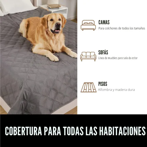 Vista 8 de GORILLA GRIP - Funda impermeable para sofá para perros, con respaldo antideslizante, manta lavable a prueba de fugas para perros, cubre sofá, cama