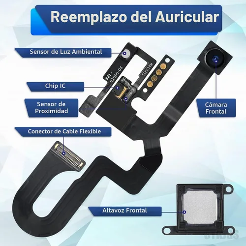 Vista 2 de Reemplazo del altavoz del oído del iPhone 8 Plus con el auricular