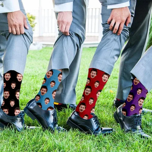 Vista 4 de Jecivila Calcetines personalizados con foto, calcetines divertidos personalizados, imprime tu imagen, regalos divertidos personalizados para hombres