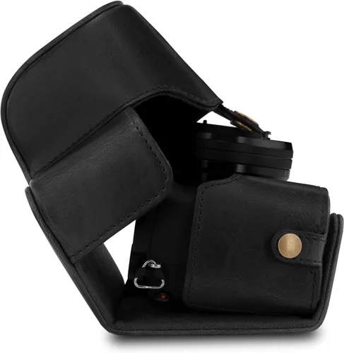 Vista 3 de MegaGear MG1651 Ever Ready Funda de piel para cámara Compatible con Sony Alpha A6400 (16-50mm) - Negro