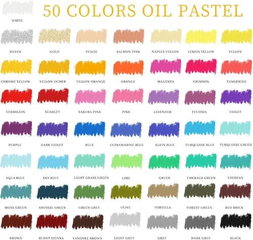 Vista 2 de Artecho Juego de 50 colores pastel al óleo (0.315 x 2.362 in)