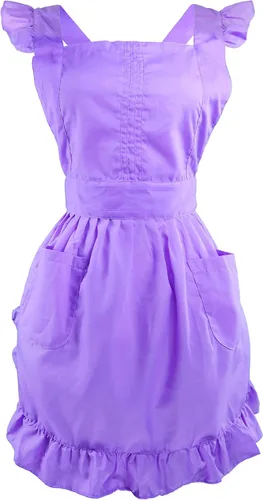 Vista 7 de Delantal retro ajustable con bolsillos, tamaño pequeño a grande para mujer de LilMents