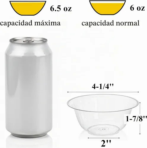 Vista 2 de Tebery Paquete de 200 cuencos de plástico transparente, 6 onzas, desechables, pequeños cuencos duros para sopa, ensalada, cuencos de fiesta