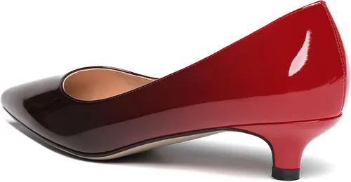 Vista 7 de MODENCOCO Zapatos de tacón bajo de patente sólido para mujer de 1.5 pulgadas