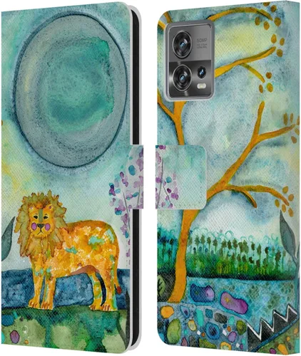 Vista 9 de Head Case Designs Officially Licensed Wyanne Blue Watercolour Bear Animals 2 Leather Book Wallet Case Cover Compatible with Motorola Moto Edge 30