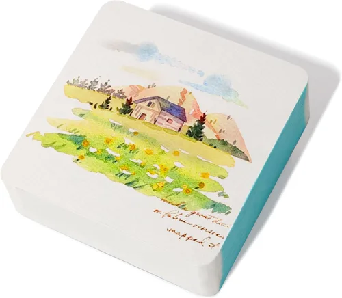 Vista 12 de Lightwish 60 Hojas Mini Cuaderno de Bocetos de Acuarela 2.6 * 2.6'' Prensado en Frío 300gsm/140lb, Cuaderno de Pintura Cuadrado Portátil Desgarrable
