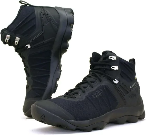 Vista 6 de KEEN Venture Botas de senderismo impermeables de altura media para hombre, Noche AzulCuervo