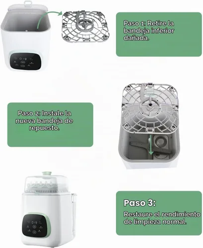 Vista 5 de Tiga Bandeja inferior de repuesto para lavadora de botellas Momcozy compatible con KleanPal Pro – Parte de repuesto de bandeja base duradera