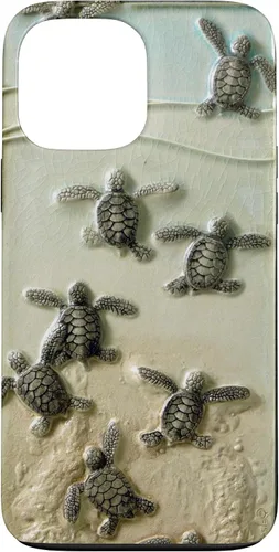 Vista 24 de Funda para iPhone 17, diseño de tortugas marinas color verde bebé