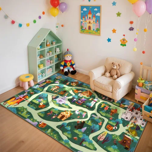 Vista 10 de LIVEBOX Alfombra de juego de fantasía para sala de juegos, alfombra