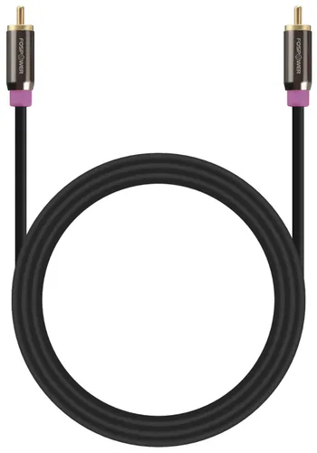 Vista 4 de FosPower Cable de subwoofer (6 pies) RCA a RCA Audio estéreo, macho a macho - Cable blindado doble Conector chapado en oro de 24 quilates