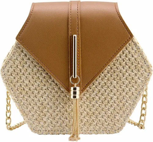 Vista 11 de Bolso bandolera de paja para mujer Blanco