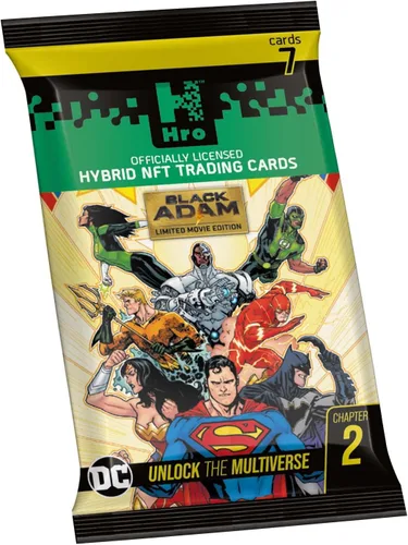 Vista 2 de DC Comics Unlock The Multiverse HRO Capítulo 2: paquete de 4 cajas de refuerzo premium, tarjetas coleccionables NFT híbridas, paquete de 29