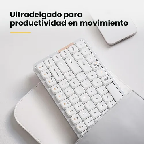 Vista 6 de LOFREE Flow - Teclado mecánico de perfil bajo, 100 teclas recargables inalámbricas con Bluetooth y conexión por cable para Windows, Mac