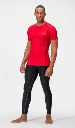 Vista 4 de Devops - Camisetas de compresión para hombre (2 3 unidades), manga corta, camiseta base para entrenamiento