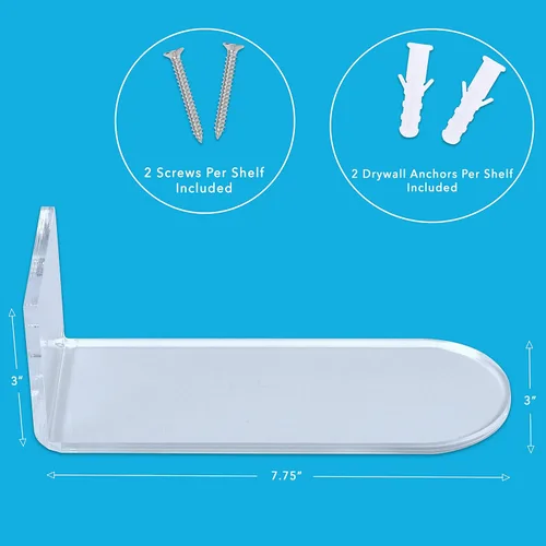 Vista 3 de Estantes para zapatos para pared, estante flotante transparente para colocar en la pared para exhibir zapatillas (juego de 6)