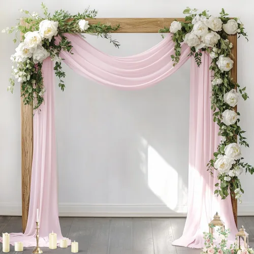Vista 20 de Socomi Tela para Arco de Boda 1 Panel 29" x 19 Pies Gasa Chifón Transparente Azul Bebé Cortinas 6 Yardas para Ceremonia de Boda Decoración de Fiesta