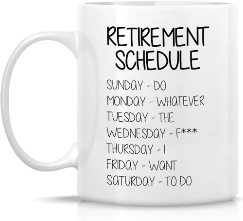 Vista 2 de Retreez Taza divertida – Horario de jubilación Do Whatever the Fxxx - Taza de café de cerámica de 11 onzas, divertida, sarcasmo, sarcástico
