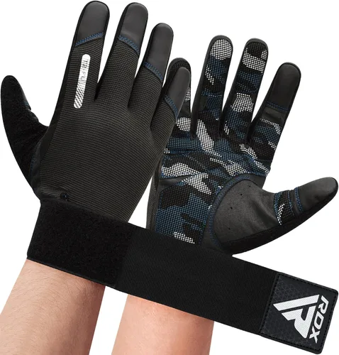 Vista 10 de Guantes de levantamiento de peso RDX con soporte para muñecas - Pantalla táctil de dedo completo para gimnasio, transpirables, antideslizantes